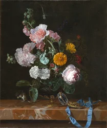 Vanitas avec fleurs